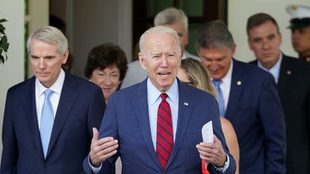 Joe Biden am Mittwoch nach einem Treffen mit hochrangigen Senatoren beider Parteien.