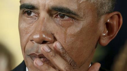 Barack Obama war bei seiner Rede am Dienstag in Tränen ausgebrochen, als er über die 2012 bei einem Amoklauf getöteten mehr als 20 Kinder sprach.