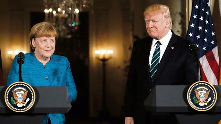 Angela Merkel und Donald Trump in Washington.