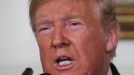 U.S. President Donald Trump speaks about the shootings in El Paso and Dayton in the Diplomatic Room of the White House in Washington, U.S., August 5, 2019. REUTERS/Leah Millis
