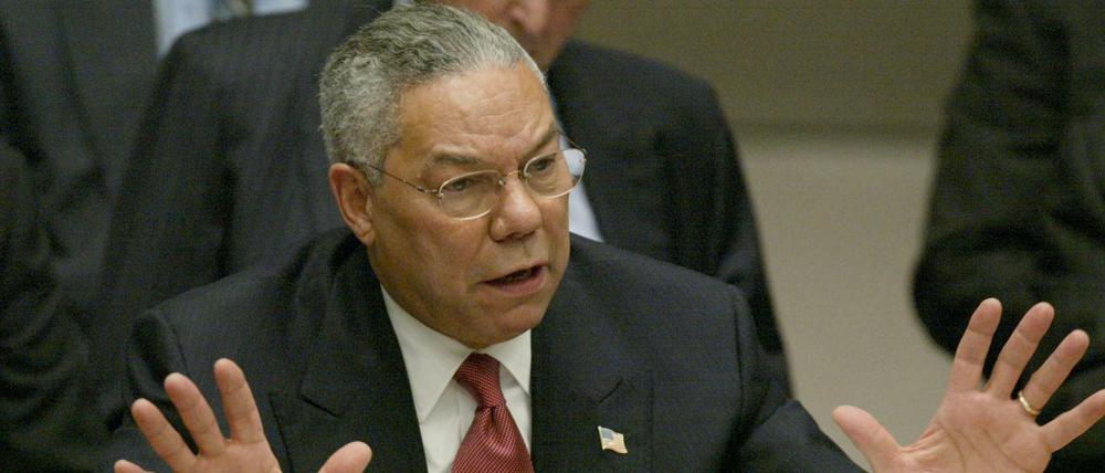 Colin Powell, hier bei einer Rede vor den UN im Jahr 2003, ist im Alter von 84 Jahren gestorben.