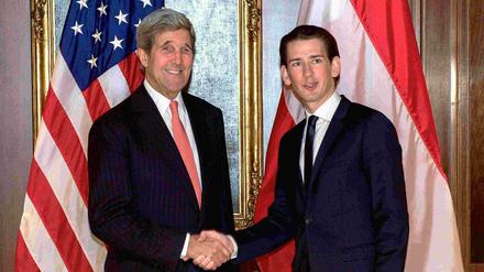Sebastian Kurz (r.) traf schon einmal im Oktober in Washington auf John Kerry.