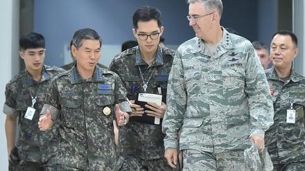 Amerikanische und südkoreanische Soldaten bei einer gemeinsamen Militärübung im vergangenen Jahr. 