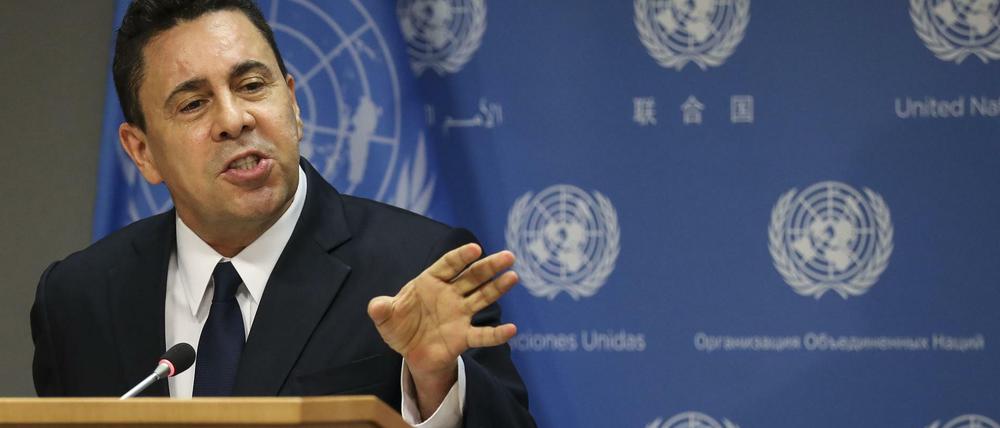 Der UN-Botschafter der Maduro-Regierung, Samuel Moncada, in New York City