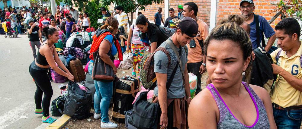 Migranten aus Venezuela an der Grenze zu Peru 