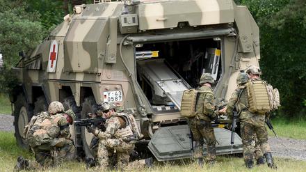 Bundeswehr-Soldaten bei einer Übung in Niedersachsen. 