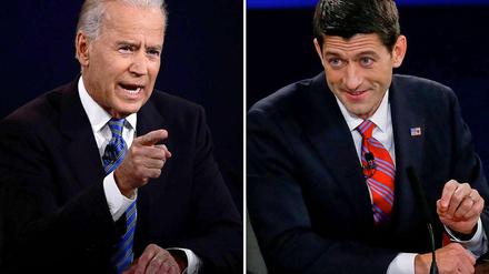 Harter Schlagabtausch: Joe Biden (links) und Paul Ryan lieferten eine spannende Debatte.