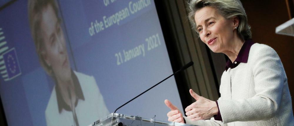EU-Kommissionschefin Ursula von der Leyen nach dem EU-Videogipfel.