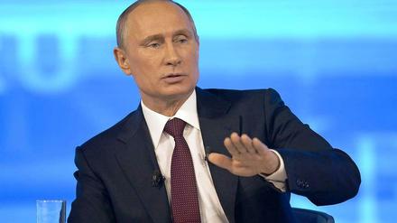 Auftritt im Staatsfernsehen: Russlands Präsident Wladimir Putin.