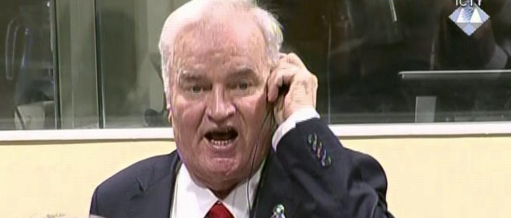 Bei der Urteilsverkündung: Ratko Mladic (Videostandbild).