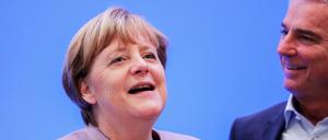 Die CDU-Vorsitzende Angela Merkel mit dem Chef der CDU Baden-Württemberg, Thomas Strobl