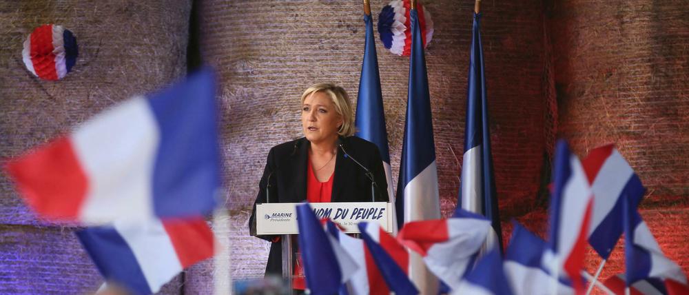Die französische Rechtspopulistin und Präsidentschaftskandidatin Marine Le Pen könnte in der Stichwahl auf 35 bis 40 Prozent kommen.