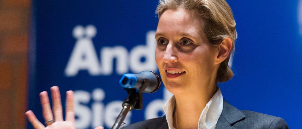 Die Spitzenkandidatin der AfD zur Bundestagswahl, Alice Weidel, während einer Wahlkampfveranstaltung der AfD. 