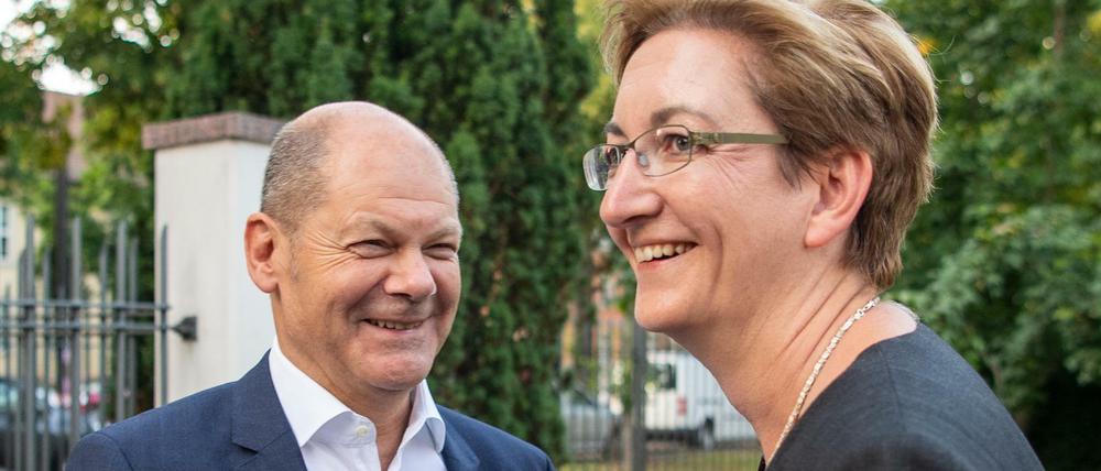 Bundesfinanzminister Olaf Scholz und Klara Geywitz: Werden sie SPD-Vorsitzende?
