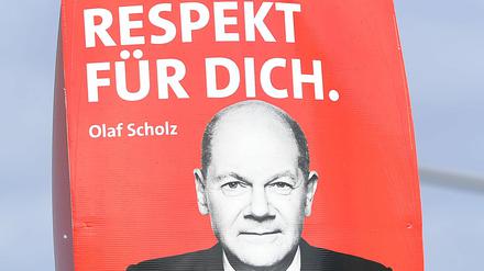 Sozialdemokratisches Erfolgsrezept? Wahlplakat für Olaf Scholz als Kanzler im August 2021.