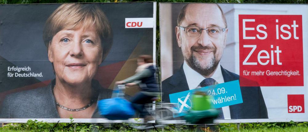 Die Kanzlerpräferenz der Befragten ist eindeutig pro Angela Merkel - nur 32 Prozent sähen Martin Schulz lieber als Kanzler.
