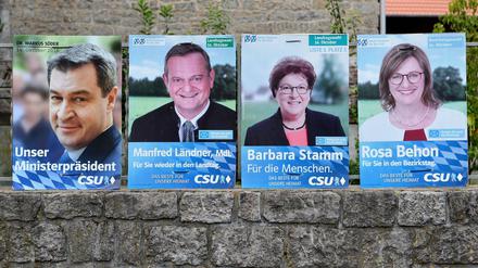 CSU-Wahlplakate im Landkreis Würzburg.
