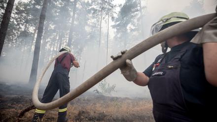 Im Feuer: Neun Tage löschten rund 600 Kameraden im Wald bei Treuenbrietzen. 