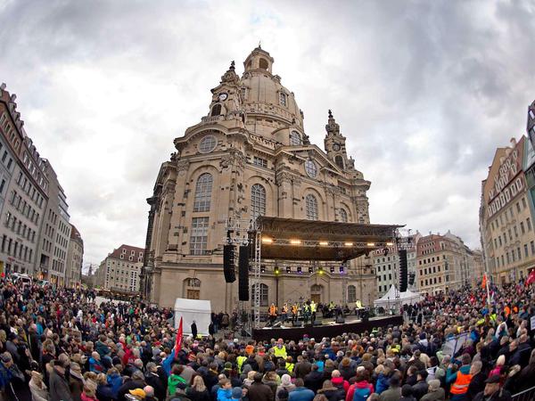 Kundgebung für Weltoffenheit in Dresden