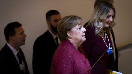 Fokussiert in ihrer in Davos den Klimawandel: Bundeskanzlerin Angela Merkel