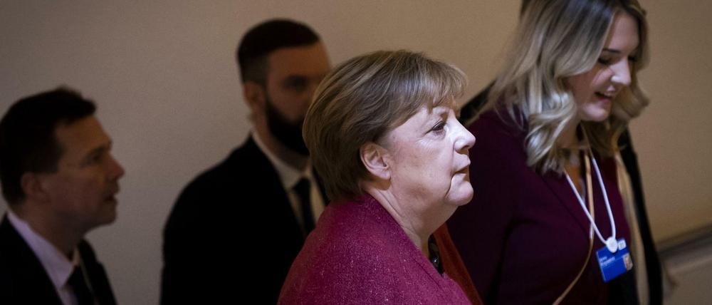 Fokussiert in ihrer in Davos den Klimawandel: Bundeskanzlerin Angela Merkel