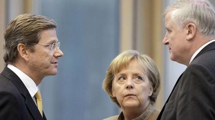 Schöner streiten: Westerwelle, Merkel, Seehofer.