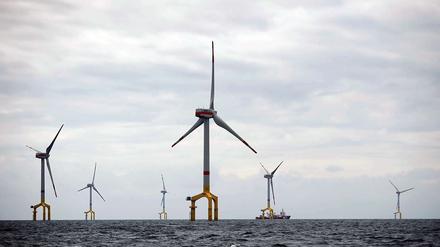 Offshore-Windpark 100 Kilometer nordwestlich der Insel Borkum.