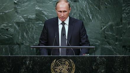 Der russische Präsident Wladimir Putin bei seiner Rede vor den Vereinten Nationen.