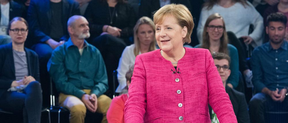 Bundeskanzlerin Angela Merkel (CDU) in der ZDF-Sendung "Klartext". 
