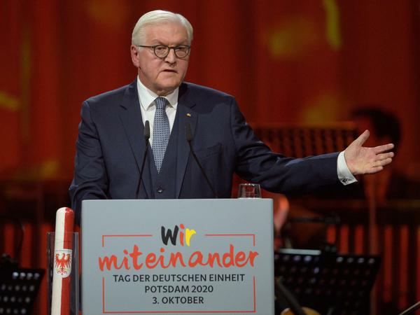 Seine Rede zur Deutschen Einheit hinterließ vor allem eines: Enttäuschung. Bundespräsident Frank-Walter Steinmeier auf dem Festakt zum 30. Jahrestag der Deutschen Einheit. 