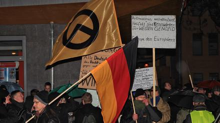 Demonstration des fremdenfeindlichen Pegida-Ablegers Bramm Ende Januar in Brandenburg/Havel.