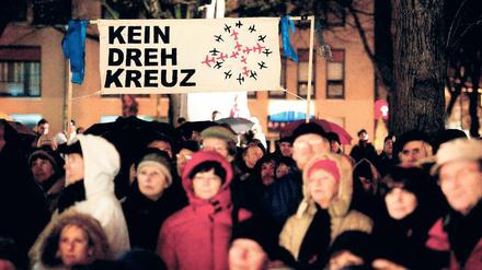 Spätschicht. Schon am Montag demonstrierten die Friedrichshagener – heute geht es weiter.