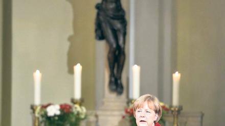 Kindheitsmuster. Bundeskanzlerin Angela Merkel (CDU) sprach am Reformationstag in der Maria-Magdalenen-Kirche in Templin. Dort war sie 1970 konfirmiert worden.
