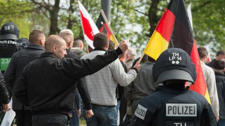 NPD-Demo am 1. Mai in Thüringen - die Neonazi-Szene wächst wieder.