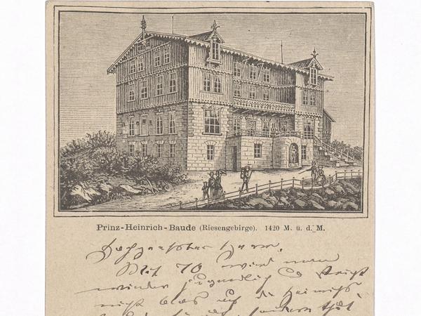 Bildpostkarte von Theodor Fontane an Georg Friedlander vom 9.8.1890.