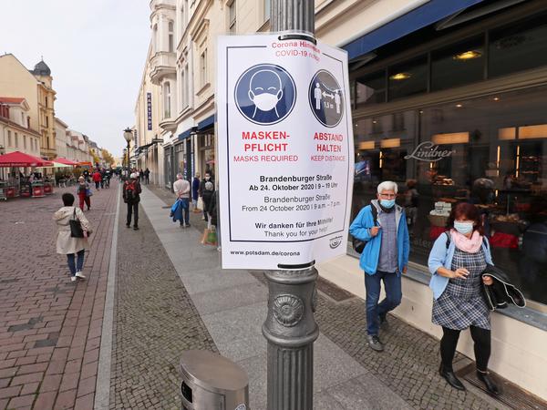 In der Brandenburger Straße müssen nun medizinische Masken getragen werden
