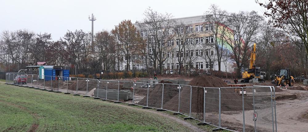 Die Baustelle für das geplante Flüchtlingsheim an der Ketziner Straße in Fahrland.