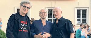 Schlossbesuch. Regisseur Wim Wenders mit Jürgen Böttcher und Joachim von Vietinghoff (v.l.).
