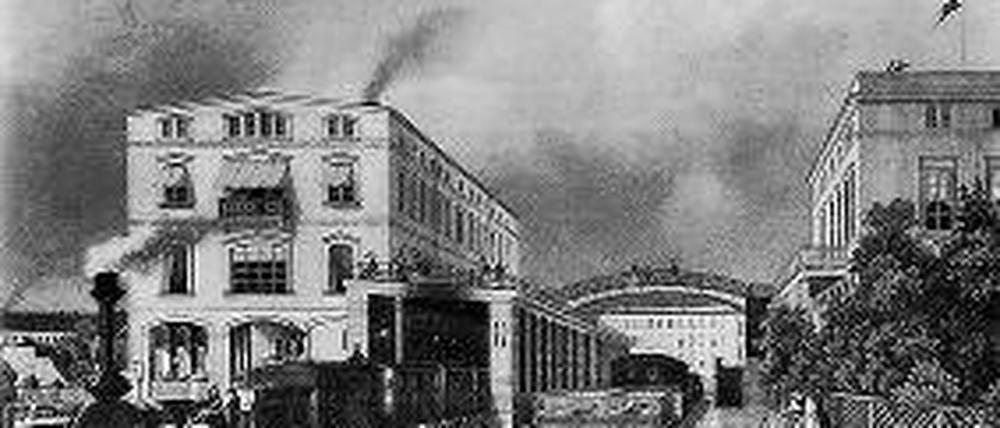 Wie es einmal war: Der Bahnhof Potsdam um 1843.