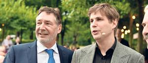 Kunst trifft Politik. Daniel Kehlmann (r.) und Jann Jakobs.