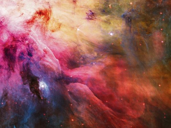 Mystisch. Der Orionnebel ist unter guten Bedingungen mit bloßem Auge sichtbar.