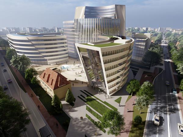 Visualisierung für die "Media City" des Architekten Daniel Libeskind.