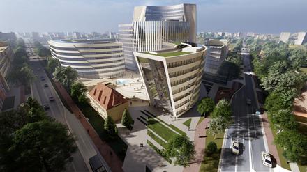 Der Entwurf von Daniel Libeskind für den Bürokomplex in Babelsberg