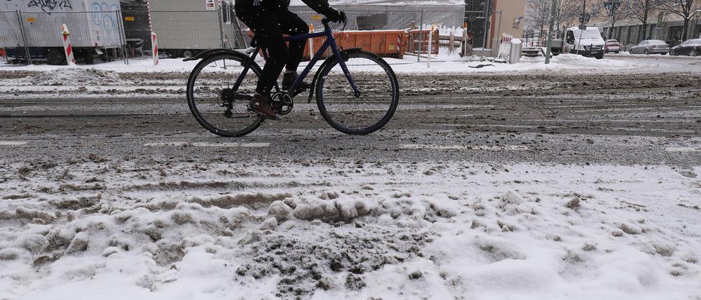 Radfahren in Potsdam im Winter – nicht immer ein Vergnügen.