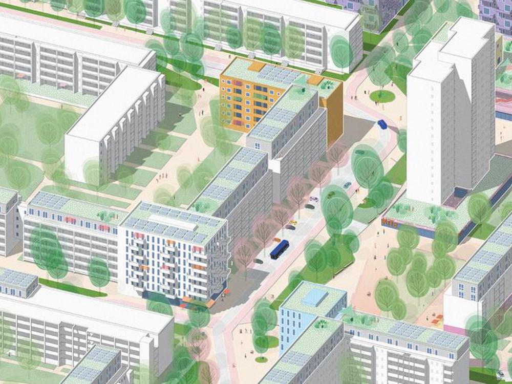 Holz aufs Dach und grüne Höfe : Masterplan „Schlaatz 2030“ steht