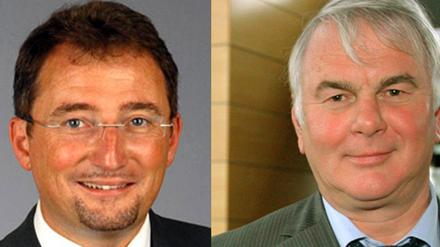 Der alte - und der mögliche neue Landrat. Sowohl Peer Giesecke (rechts) als auch Frank Gerhard stehen unter Korruptionsverdacht.