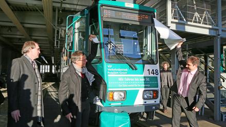 Die erste modernisierte Tatra-Tram ist wieder in Potsdam.