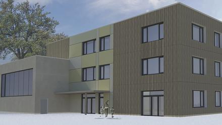 So soll der Neubau der Comenius-Schule in Potsdam aussehen. 