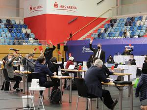 Vielfach ein Sitzungsort, gerade während der Pandemie: Die Stadtverordnetenversammlung in der MBS-Arena.
