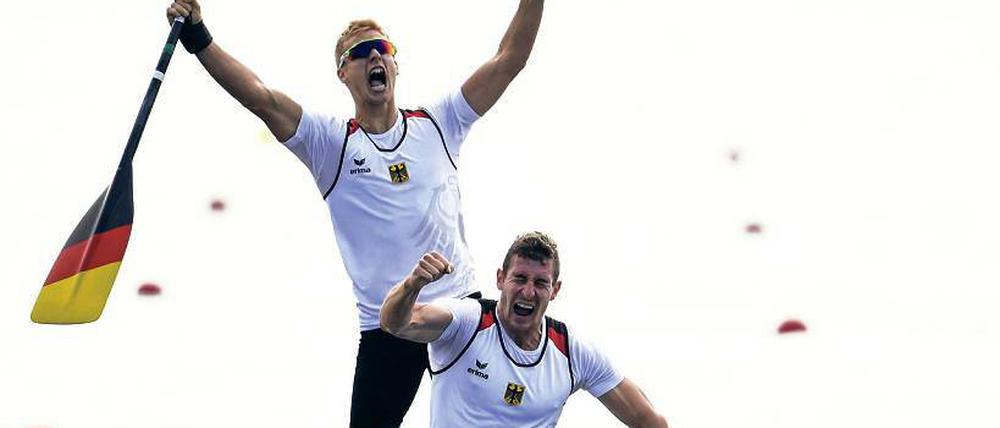 Erfolgreiches Olympiajahr 2016. In Rio glänzten die Kanuten aus Potsdam – unter anderem paddelten Jan Vandrey (oben) und Sebastian Brendel gemeinsam zu Gold.